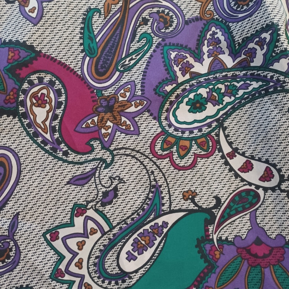 Lucky Winner Vintage Paisley Blouse Elegant Eclectic Funky Retro Print Blouse - Picture 8 of 9